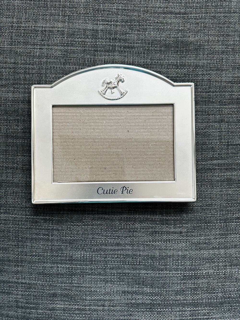 Malden Int'l Brushed Nickel 5x7 Photo Frame Unisex Rocking Horse Cutie Pie